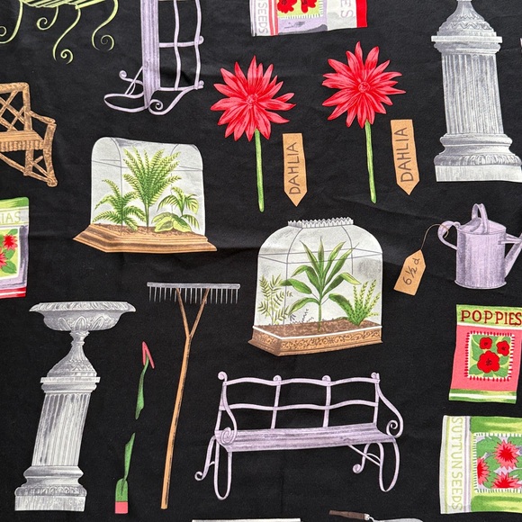 Echo Vintage Garden Theme 100% Silk Scarf - Designed in Korea - Picture 5 of 11